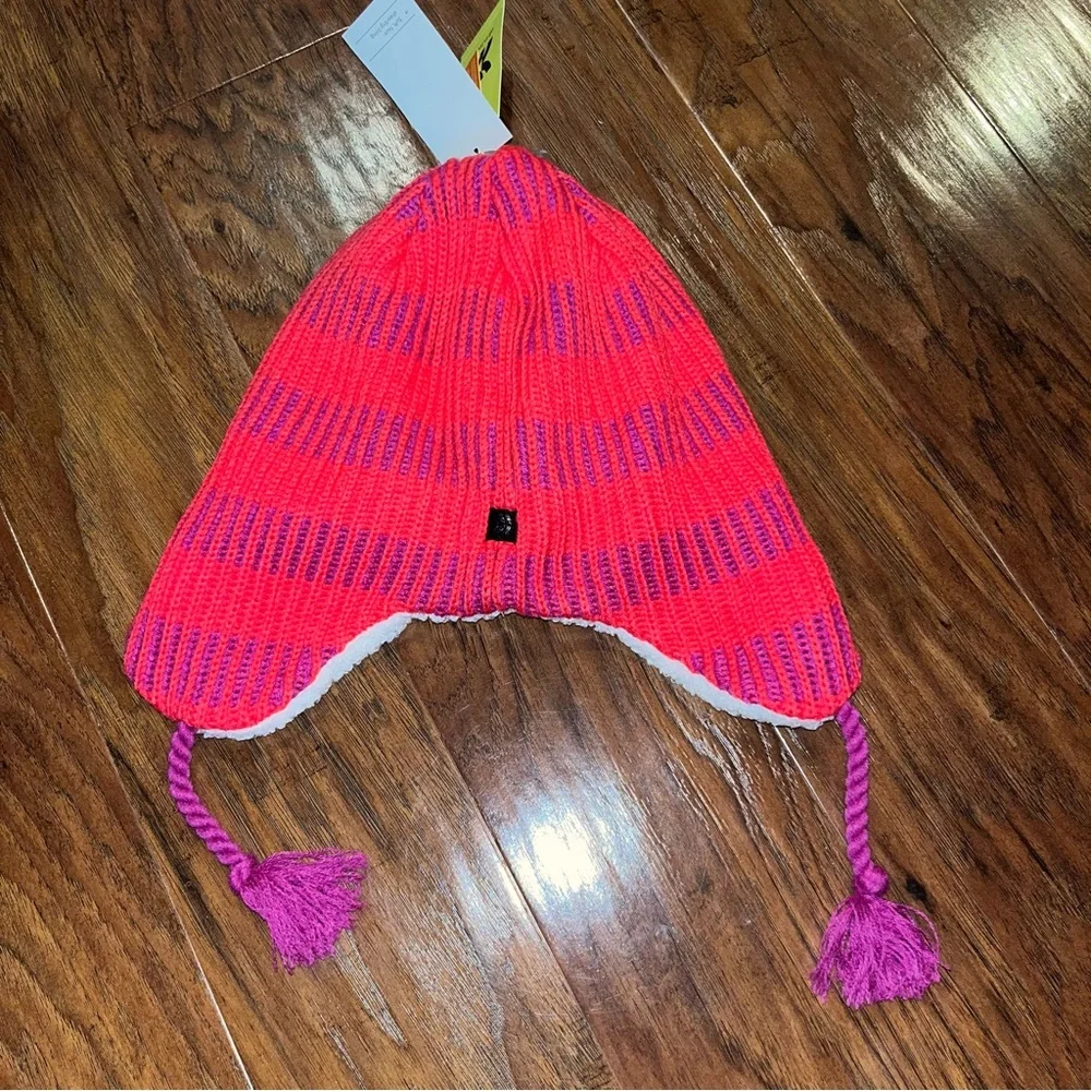 All in Motion Pink and Purple Winter Hat with Ear Flaps